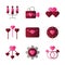Basic vector wedding icon include candle,video,love,balloon,mail,target,link love, gear,ring