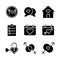 Basic vector wedding icon include glyph style dinner,chat,home,date,calendar,key,love