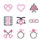 Basic vector wedding icon include love,cake,film,bell,tie,key,ring