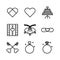 Basic vector wedding icon include love,cake,film,bell,tie,key,ring