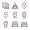 Basic vector wedding icon include photo,house,key,lock,pin,bed