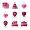Basic vector wedding icon include photo,house,key,lock,pin,bed