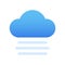 Basic weather icon of cloud and fog with gradient. Can be used for web, apps, stickers.