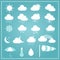 Basic Weather Icons on Blue Background