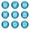Basic web icons, blue glossy sphere series