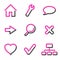 Basic web icons, pink contour series