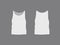 Basic white male tank top mockup. Front and back view.