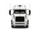 Basic white modern semi trailer truck - front view