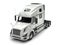 Basic white modern semi trailer truck - top down view