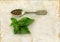 Basil Fresh and Dried on Spoon