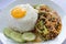 Basil Fried Chicken and fried egg