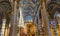 Basilica Arches Altar Nave Rose Window Stained Glass Cathedral Church Siena Italy.