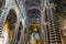 Basilica Arches Nave Rose Window Stained Glass Cathedral Church Siena Italy.