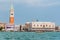 The basilica, the campanile and the Doge`s Palace on St. Mark`s Square