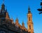 Basilica del Pilar with a totally blue sky in Zaragoza, Spain