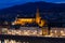 Basilica di Santa Croce Church of the Holy Cross in the night scenery. Florence