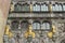 Basilica of the Holy Blood, windows and guilt statues, Bruges.