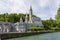 The Basilica of Lourdes at Gave de Pau river