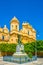 Basilica Minore di San Nicolò and the monumento ai caduti della grande guerra in Noto, Sicily, Italy