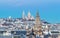 The basilica Sacre Coeur and Saint Trinity church,Paris,France.