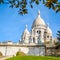 The basilica of the Sacred Heart of Paris by a sunny spring morning