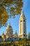 The Basilica of the Sacred Heart of Paris at sunrise in autumn