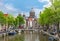 Basilica of Saint Nicholas Sint Nicolaaskerk and Amsterdam canals, Netherlands