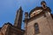 The Basilica of Sant Eustorgio , horizontal view of the upper part of the church