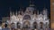 Basilica of St Mark night timelapse. It is cathedral church of Roman Catholic Archdiocese of Venice