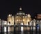 Basilica Vatican night rain lights rome