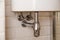 Basin siphon or sink drain in a bathroom, clean