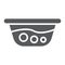 Basin with water glyph icon, laundry and wash, washbowl sign, vector graphics, a solid pattern on a white background.
