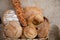 Basket of assorted bread rolls and bagels