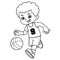 Basket Ball Boy Performing Dribble BW