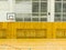 Basket ball hoop on the wall. The school sporting hall