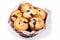 Basket blueberry muffins dessert. Generate Ai