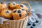 Basket blueberry muffins. Generate Ai