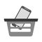 Basket buying online smartphone commerce gray color