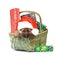 Basket with Christmas gifts