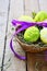 Basket with decorated Easter egg