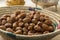 Basket with dried Zahedi dates