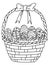 Basket of Easter eggs outline,coloring page