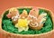 Basket with Easter gingerbreads stock images