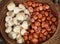 basket of excellent succulent garlic cloves