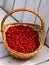 Basket filled with wild strawberry