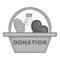 Basket of food for donations icon