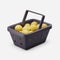 Basket of fresh lemons simple 3d render illustration on white background. Minimal concept. Isolated object with soft shadows