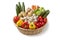 Basket with fresh vegetables