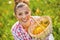 Basket of fresh yellow natural dandelion herb