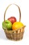 Basket with fruit.